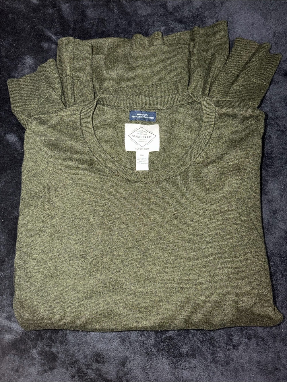 St. John's Bay Olive Green Crewneck Pullover